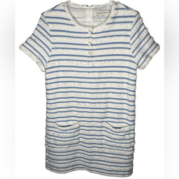 English Factory Fringed Striped Polo Mini Dress Size Large Retail $120 White - Picture 4 of 10